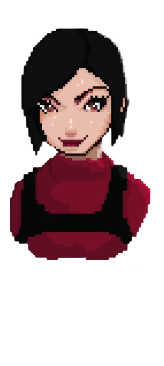 Ada Wong from Resident Evil in 8-bit pixel art style, created by the author